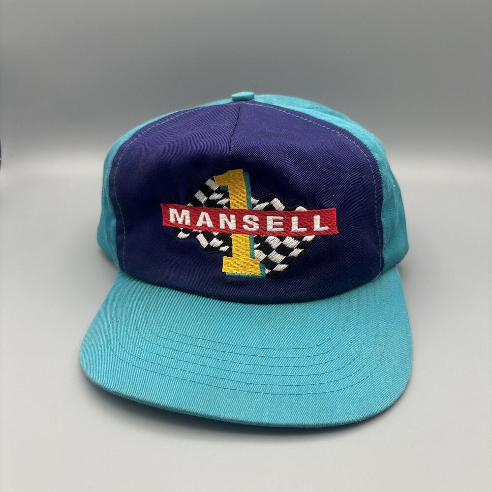 Mansell NASCAR Racing Hat Snapback Color Block Cap Vintage 90s Texaco Havoline